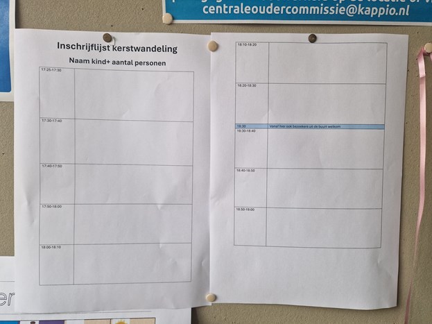 inschrijflijst kleuteringang
